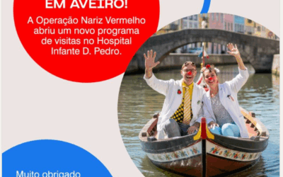 Two ONV clowndoctors arriving by boat to their new hospital program in Aveiro, Portugal
