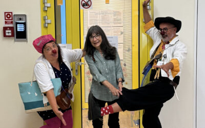 Laura Fernandez and 2 clowns from Cerveny Nos, Slovakia